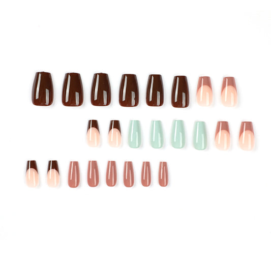 Almofadas para arte de unhas atacado marrom francês, arte de unhas removível e vestível, adesivos para arte de unhas atacado ｜365nails