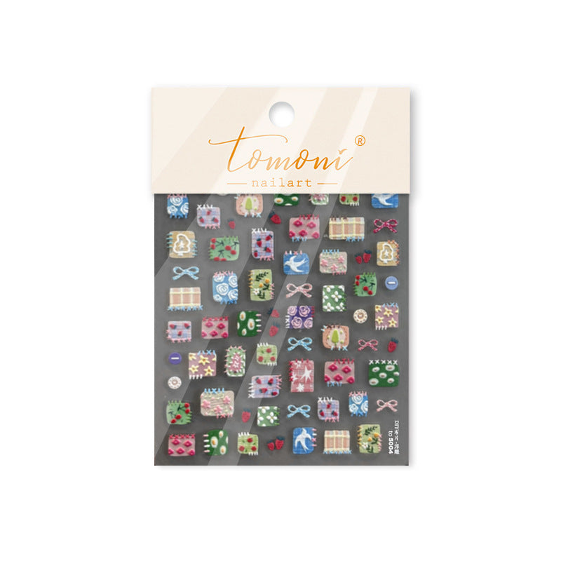 Christmas Mini Nail Patch Collection: "DIY Festive Mini Nail Patch" – 3D Embossed Nail Sticker