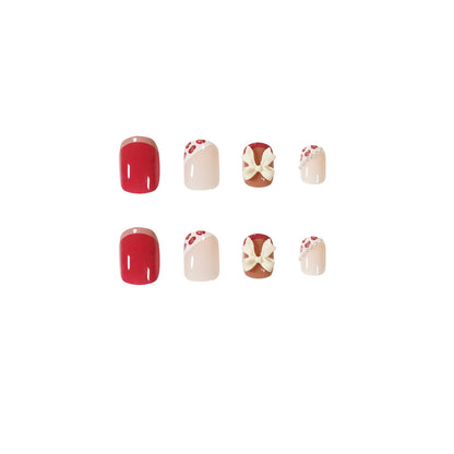 Cream Powder Leopard Print Pearl Nail Patch Nail Patch Cute Wear Nail Art Finished False Nail Removable Nail Patch｜365nails
