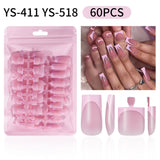 Nail Tips French press on nails toenails Square Nail Pieces 60 Pieces Bag Removable and Traceless Prefabricated Patch Nail Art Foot Fake Nails