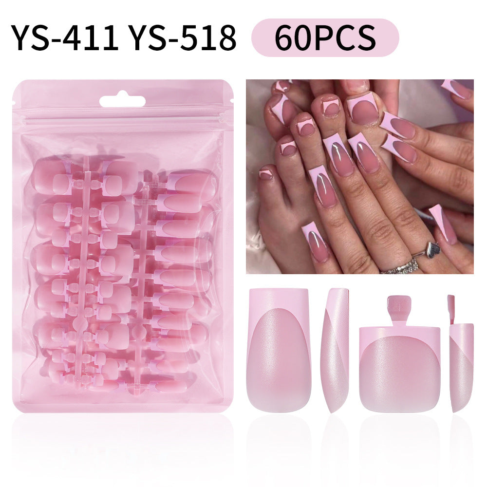Nail Tips French press on nails toenails Square Nail Pieces 60 Pieces Bag Removable and Traceless Prefabricated Patch Nail Art Foot Fake Nails