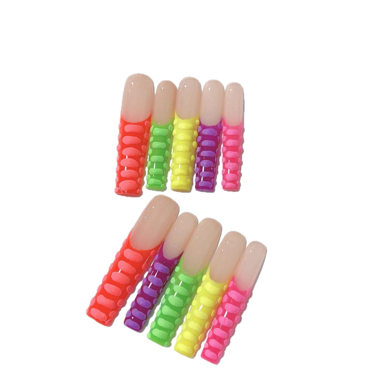 Unhas Postiças Pop Art Ponto Colorido de Bala