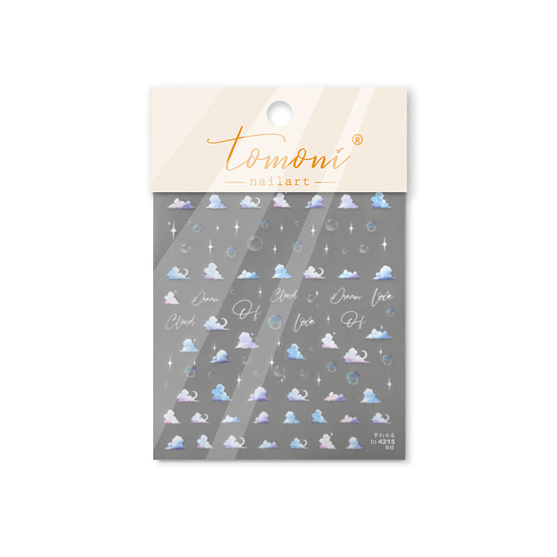 Cute Cat & Bow: "Kawaii Cat Playtime" – 5D Embossed Nail Sticker