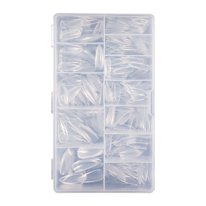 Nail Tips Transparent nail piece, special box for press on nails, full sticker, seamless patch, manicure, long water drop, almond nail patch, fake nail.