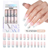 Press on nails fake nail patch extension nail Spice Girl medium rectangle removable 24 pieces with drill manicure