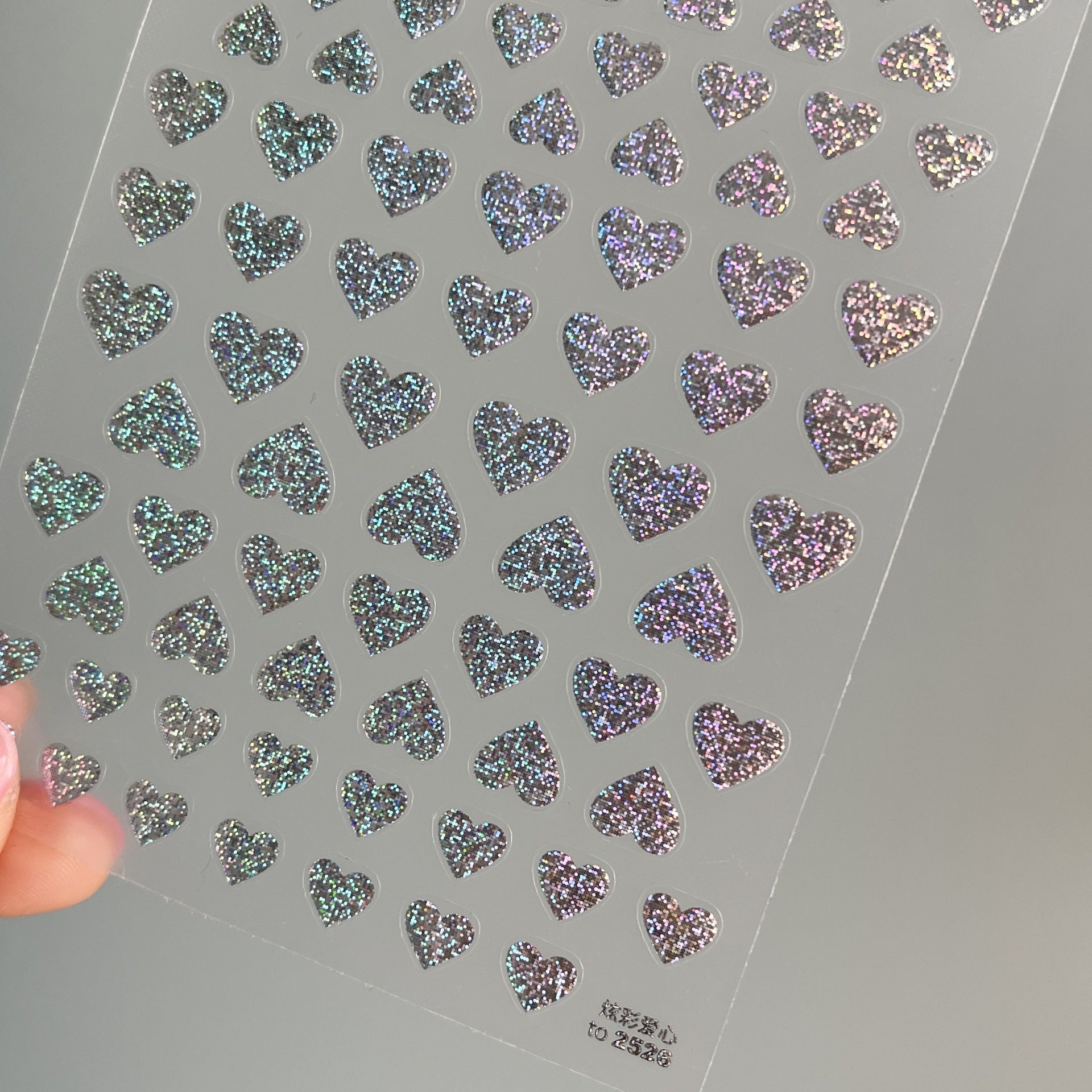 365nails: 홀로그램 글리터 하트 네일 아트 스티커