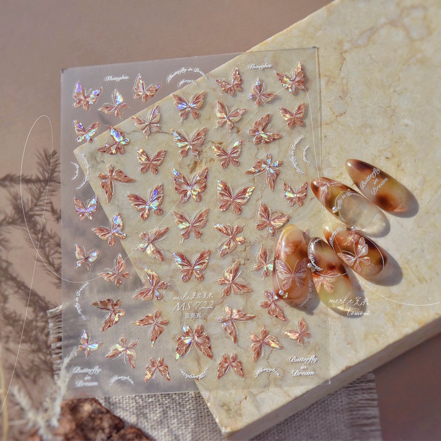 365nails: "Holographic Orange Butterfly" – nail art stickers