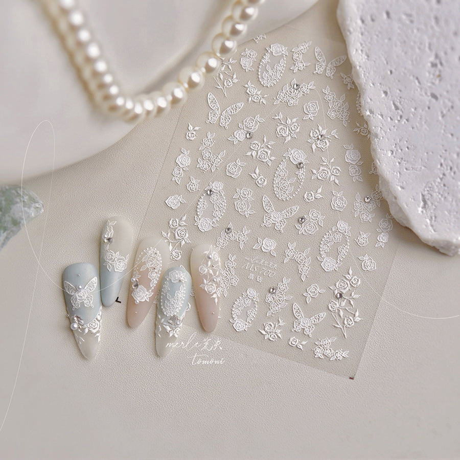 365nails : « Holographic Crystal Blue Flower » – Autocollants pour ongles