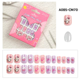 Kids press-on nails Comes with nail patch pointed almond 24 pieces finished product