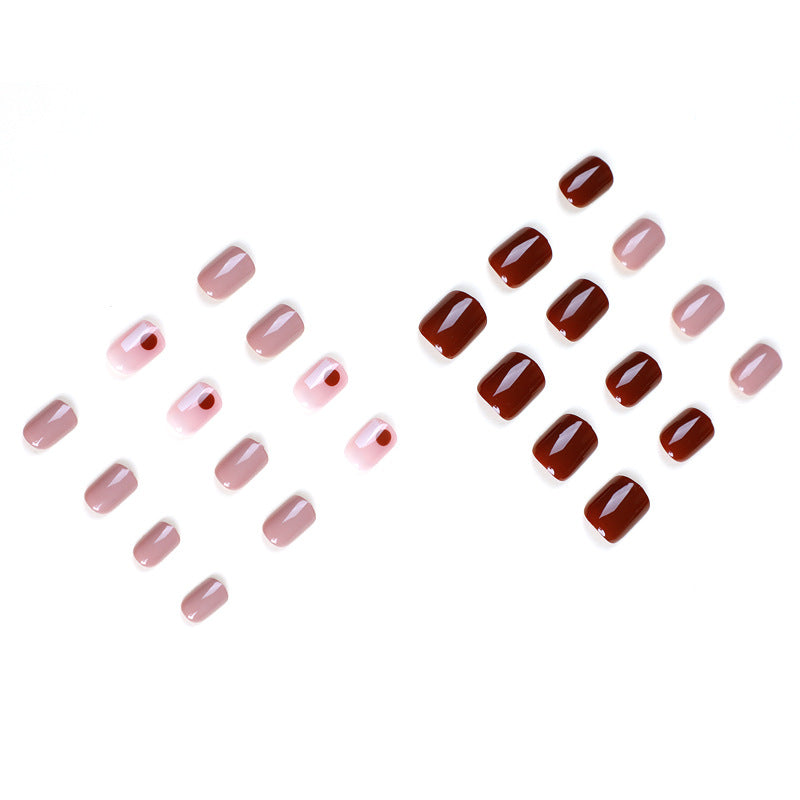櫻桃紅跳色塗鴉短款成品甲片（批發）｜365nails