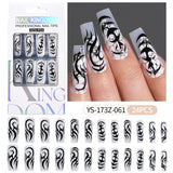Press on nails fake nail patch extension nail Spice Girl medium rectangle removable 24 pieces with drill manicure