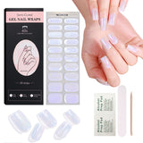 Semi-Cured Gel Nail Strips Sparkle Rainbow Aurora Sheer Glossy Design (MOQ=3)