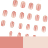 Simple blush smudge mini square press-on nails