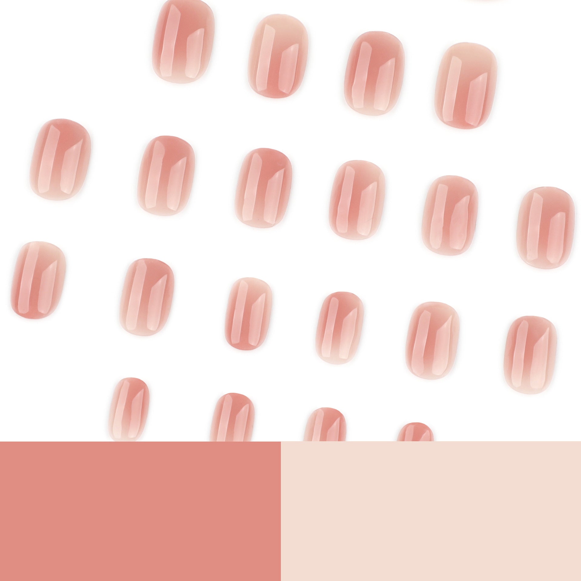 Simple blush smudge mini square press-on nails