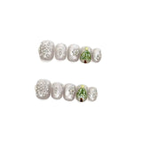 Snowy Christmas Cat‑Eye Press‑On Nails – Crystal Snowflake Tree Design