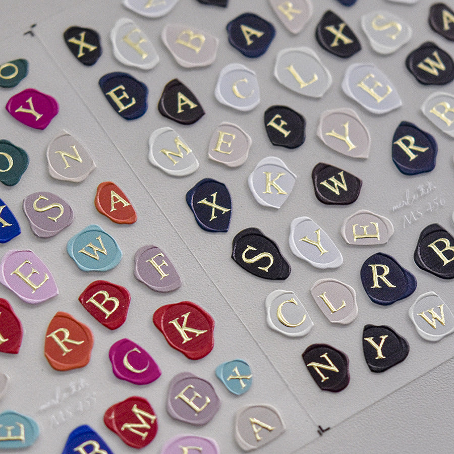 365nails: "Pastel Wax Seal Alphabet" – nail art stickers