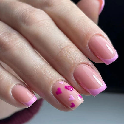 nails Art Press on nails Simple Pink French Red Purple Love nails Art Finished Fake nails Press on nails｜365nails