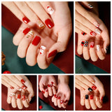 Unhas postiças planas da série Art Finished Christmas ｜365nails