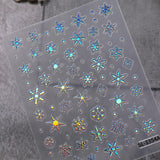 Winter Laser Snowflake Nail Art Sticker 5D Embossed Three-dimensional Hot Silver Snowflake DIY Nail Sticker Jewelry SL