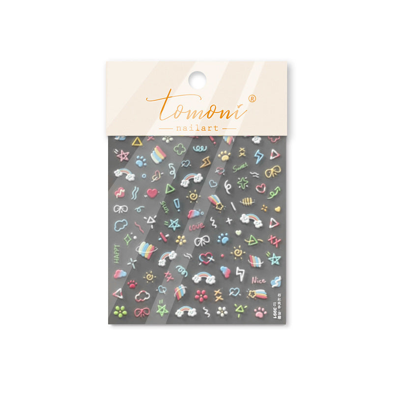 3D Embossed Nail Stickers – Whimsical Collection