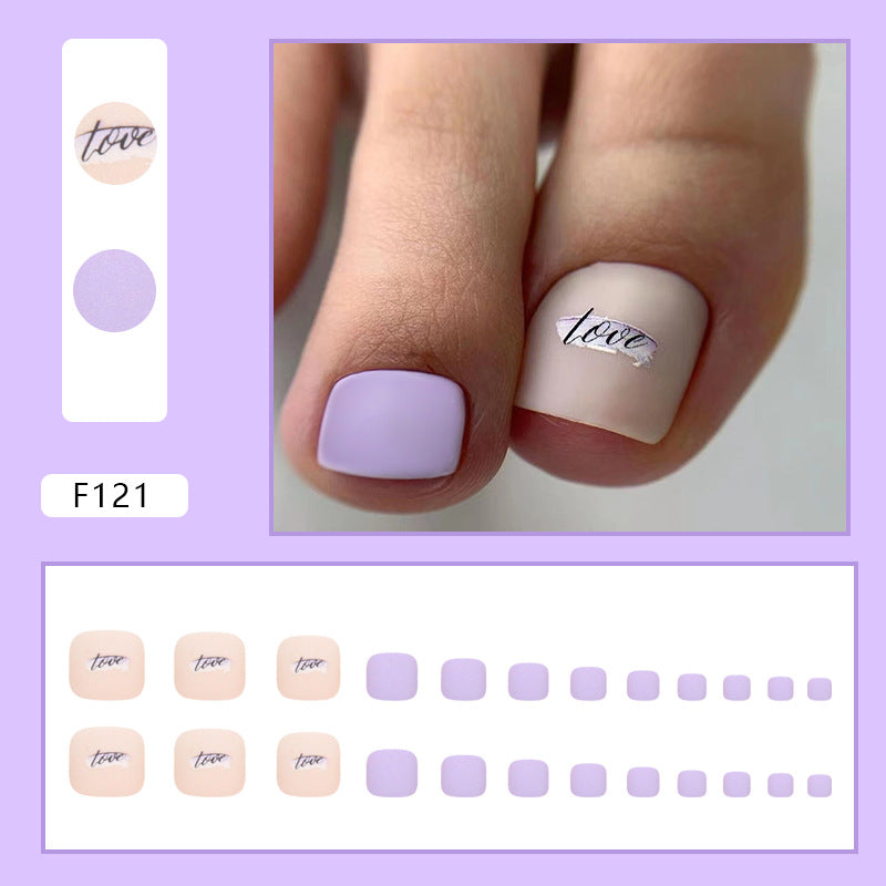 365nails 小清新霧面芋紫愛心甜美穿戴甲（批發）