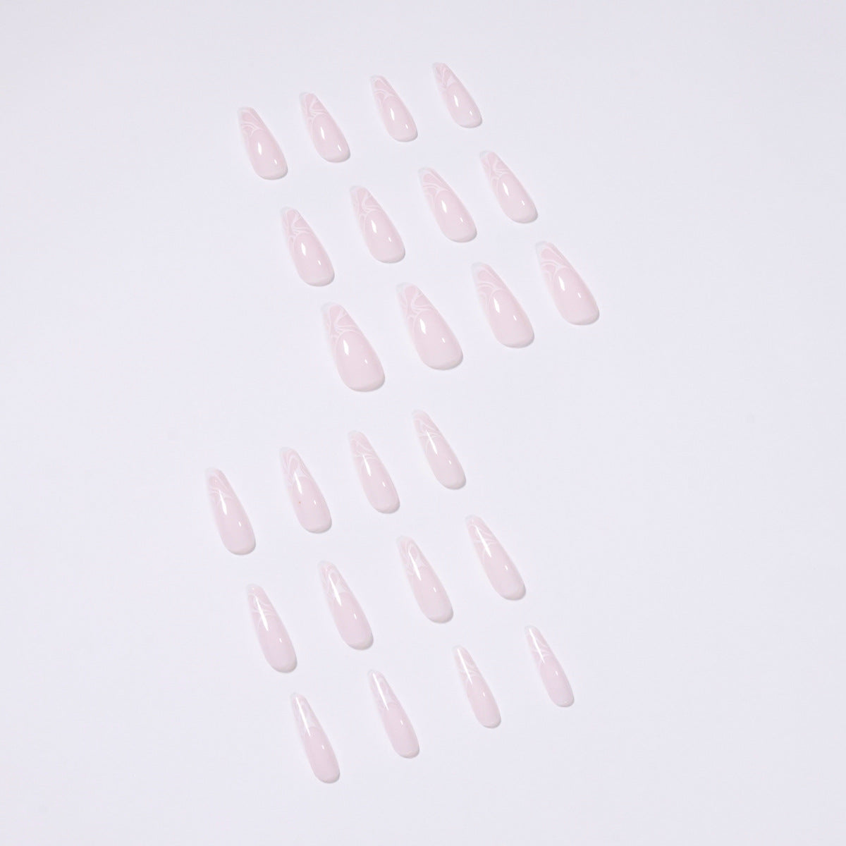 Serie Wave, uñas postizas blancas con acabado ondulado, parche para uñas, parche para uñas, uñas postizas | 365nails