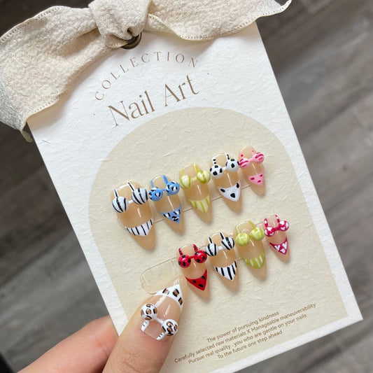Handmade Wear Nail Sweet Cool Bikini Creative Sexy Nail Art Finished Nail Sticker Jelly | 365nails