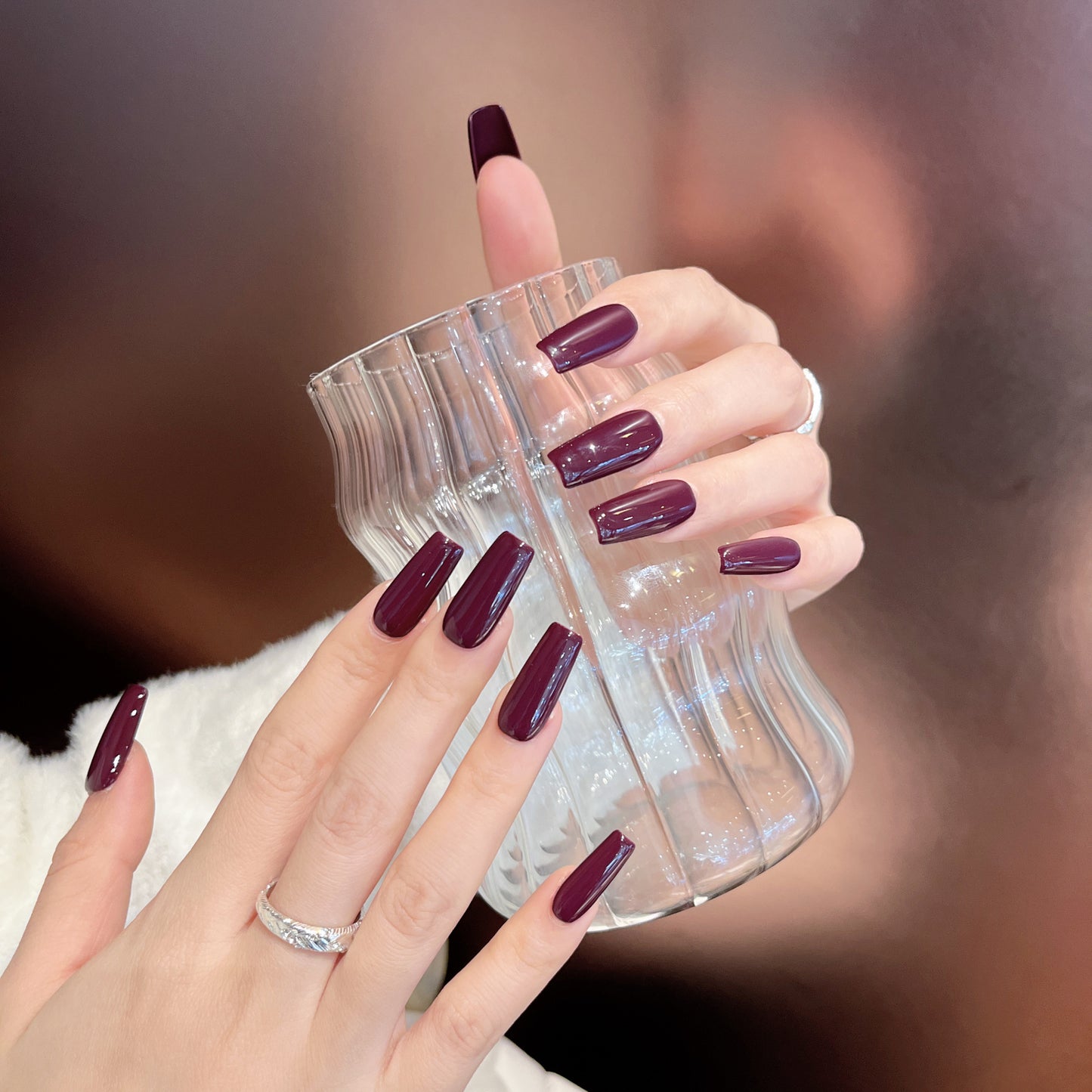 The Essential Solids | Medium Coffin | Handmade Press-on Nails