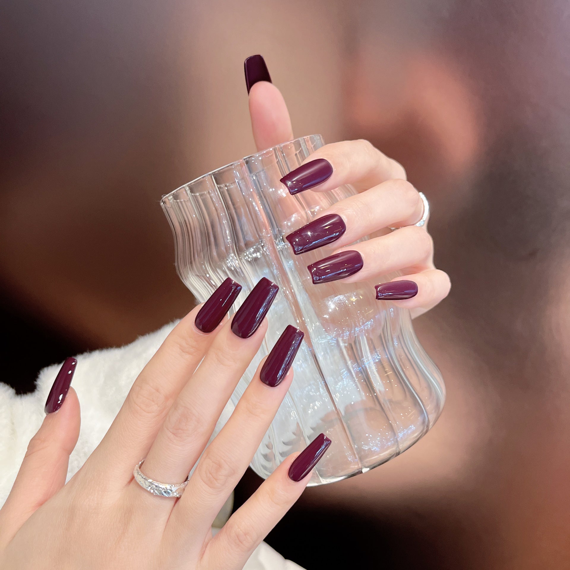 The Essential Solids | Medium Coffin | Handmade Press-on Nails