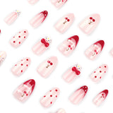 Sweet bow polka dots cute press-on nails