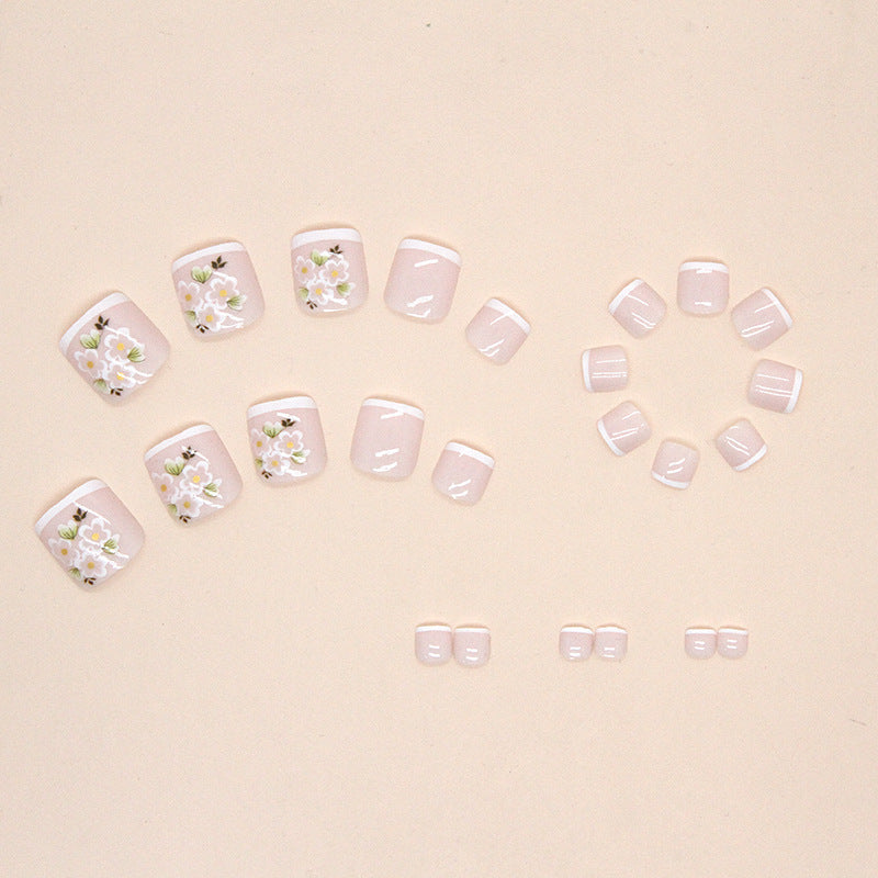 Simple yellow jasmine flower Press-on toenails fake nail pure desire French cute Press-on toenails nail special ｜365nails