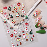 Original Christmas element nail art sticker 5D relief three-dimensional happy Christmas DIY nail sticker jewelry HG model