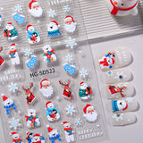 Original Christmas nail sticker 5D relief three-dimensional happy Christmas atmosphere elements DIY nail sticker HG model