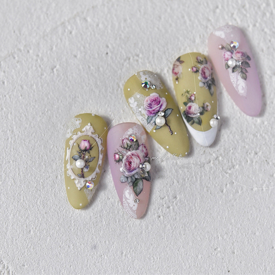 365nails: "Vintage Rose and Ornate Frame" – nail art stickers