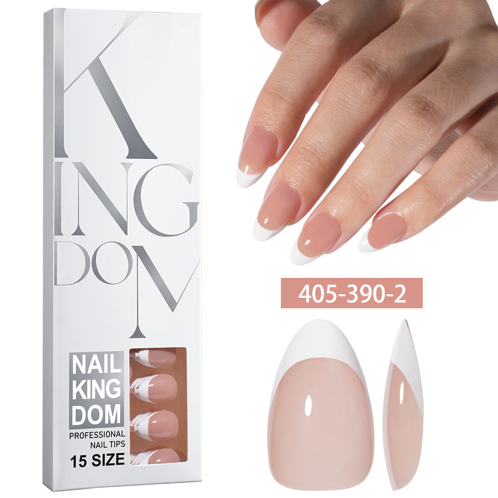 Hot-selling French-style armor, simple spray oil-shiny patch manicure removable trapezoidal nail piece 120 pieces in a box