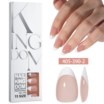 Hot-selling French-style armor, simple spray oil-shiny patch manicure removable trapezoidal nail piece 120 pieces in a box