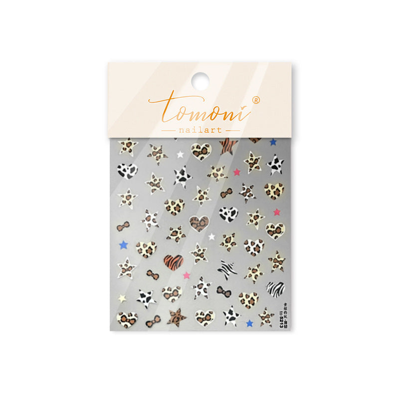 Wild Animal Print: "Safari Star" – 3D Embossed Nail Sticker
