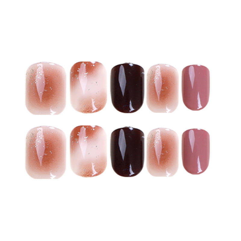 Press on   strong tea coffee nail  white fake  Press on nails wholesale nails｜365nails
