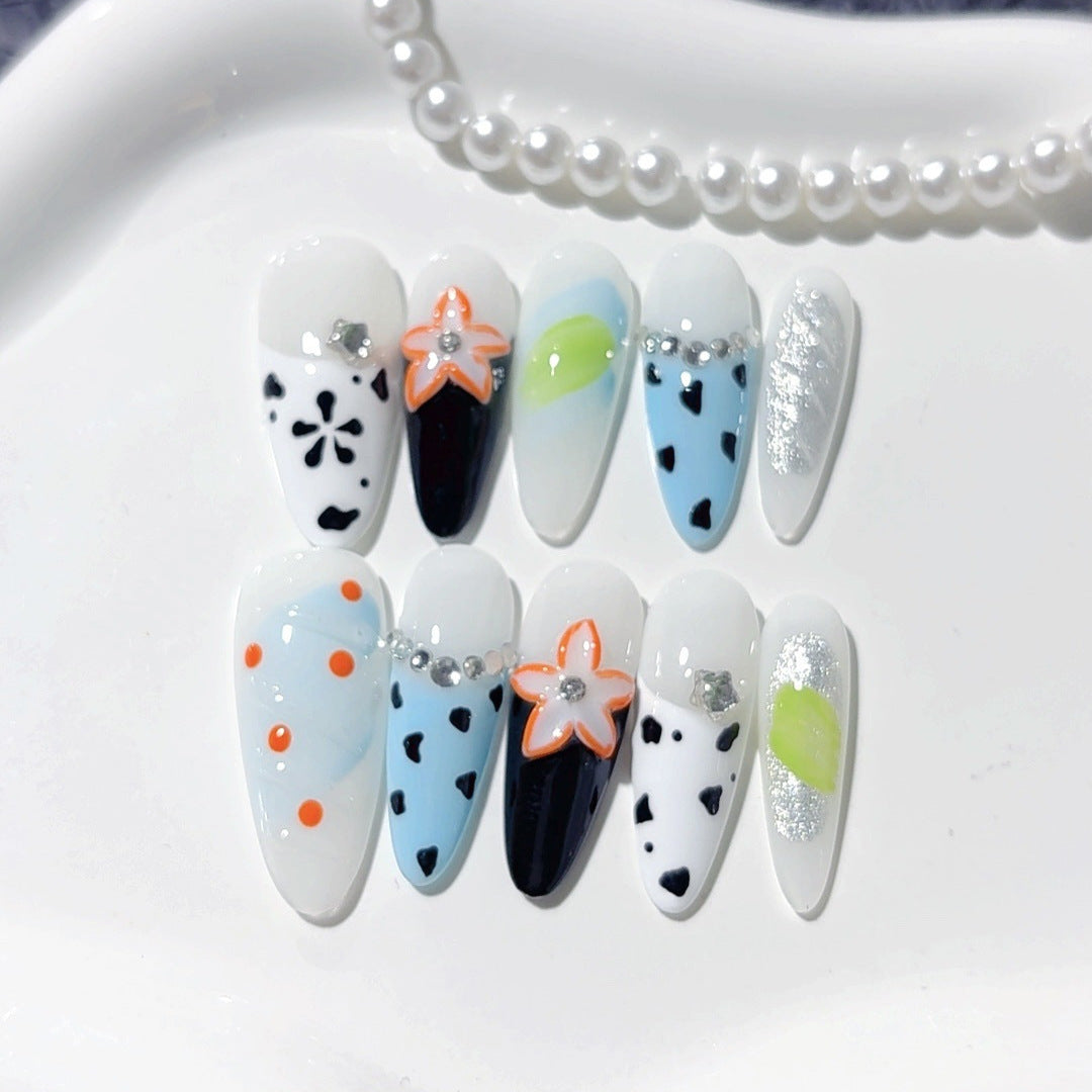 Alien Bloom: "Cosmic Star" – Extra Long Stiletto Press-On Nails