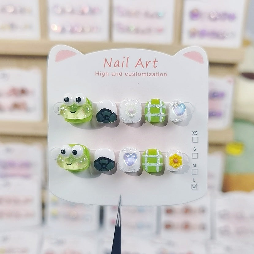 Cute Rainbow Cartoon Kids Press On Nails Mixed Collection