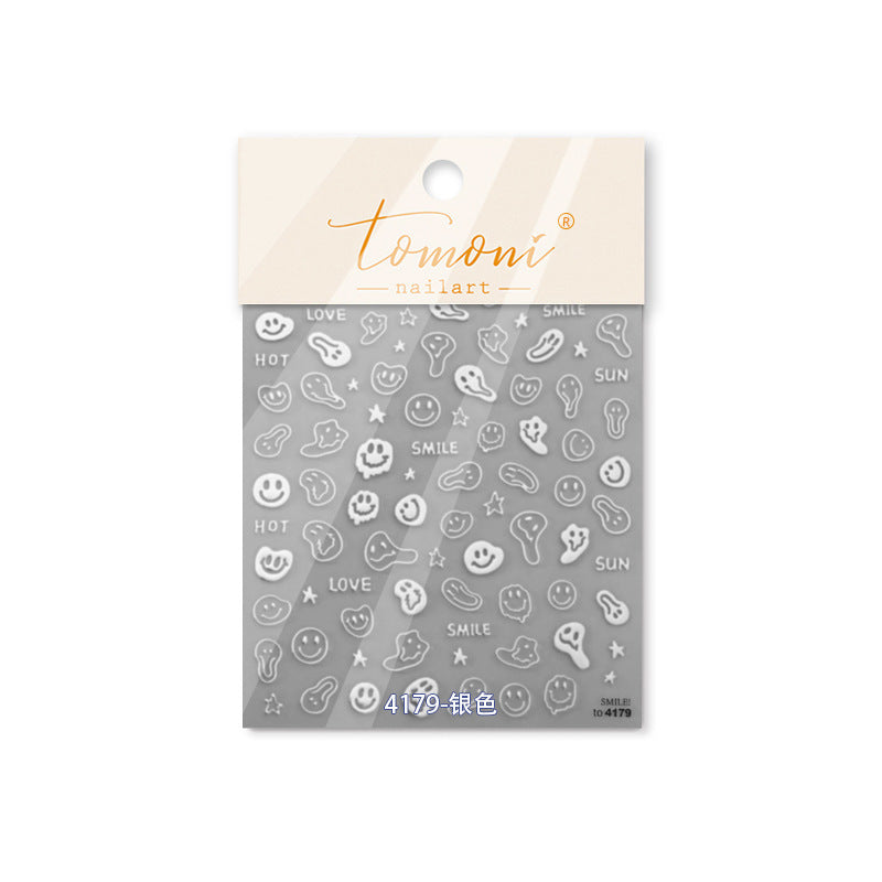 365nails: "Laser Silver Abstract" – Nail Art Stickers