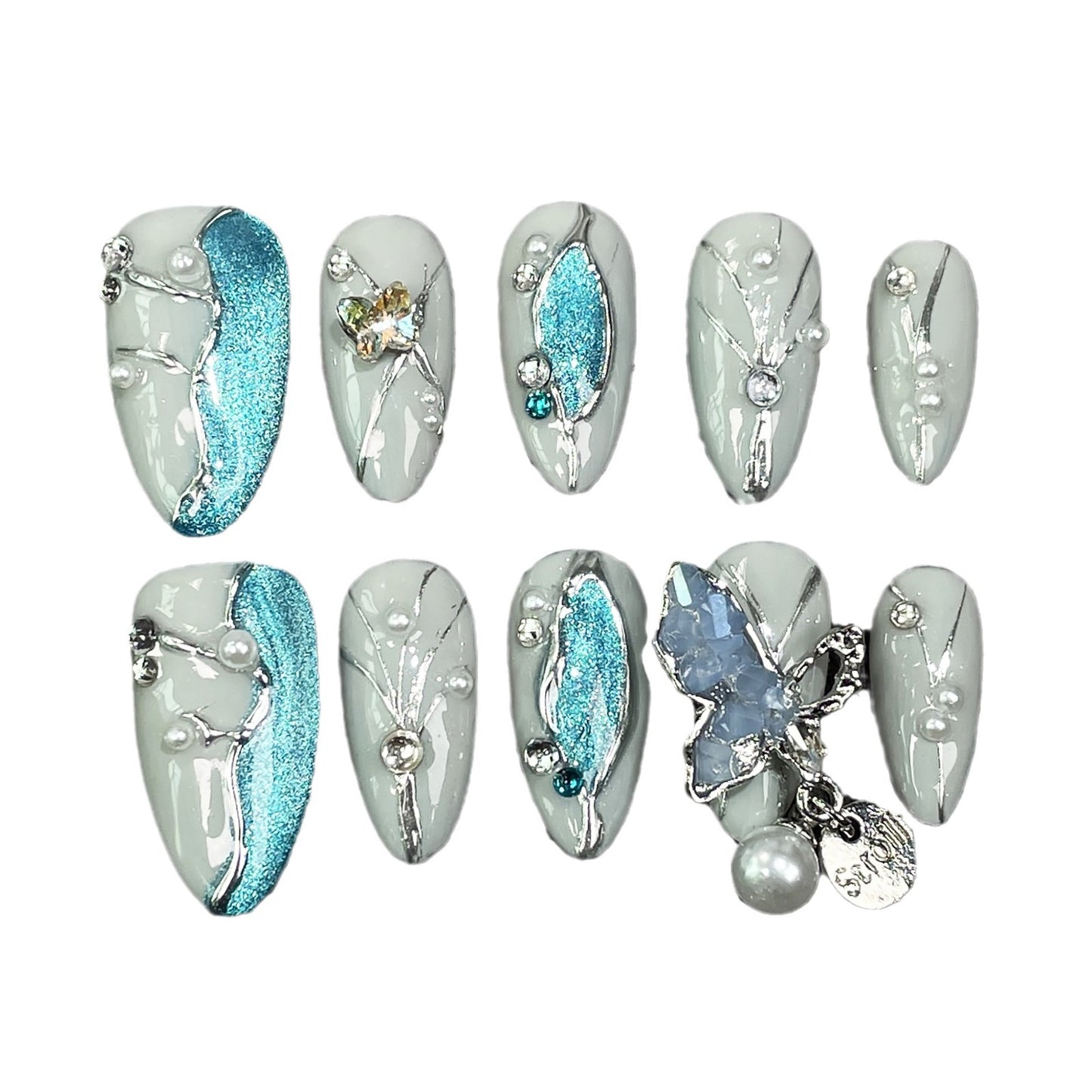 Almond nail  Handmade press on nails relief cat eye nail patch wearing fake finger｜365nails
