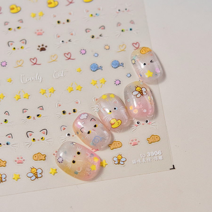 365nails: "Cute Cat Expression" – nail art stickers
