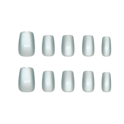 Nail Tips  prefabricated nail, simple jadeite green cat eye, solid color, gentle temperament, sweet and versatile,  ins wind code｜365nails