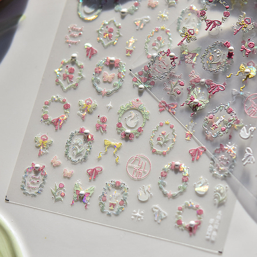 Crystal Diamond Frame – Elegant Vintage Nail Art Stickers