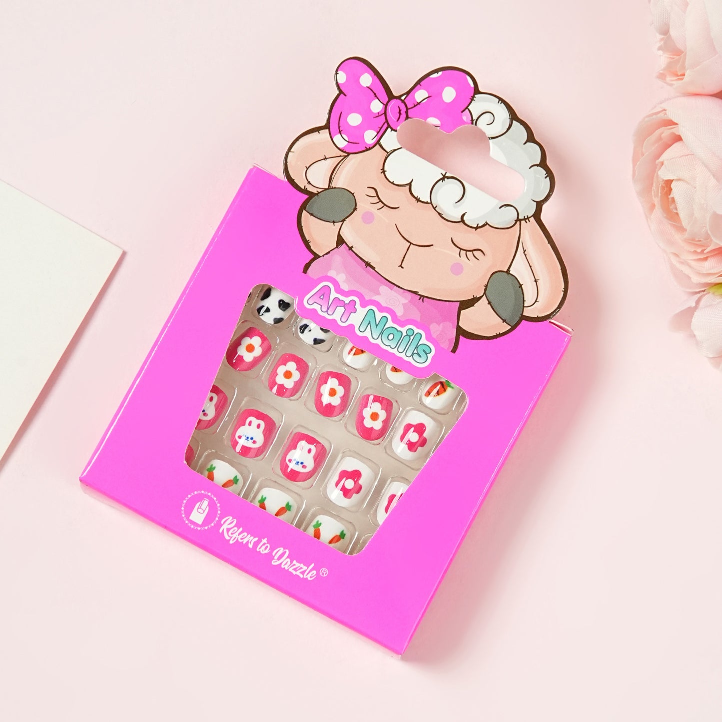 Kids press-on nails 24 nails cute special children's decoration show 3-6 years old