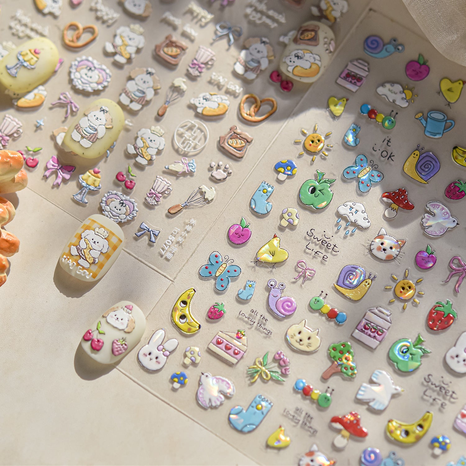 365nails: "kawaii garden friends sweet snack mix" – Nail Art Stickers