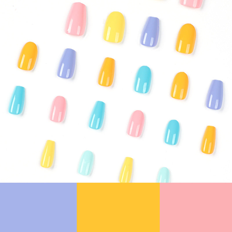 Press-on nails wholesale five-color removable manicure short ballet medium round double spell manicure patch wholesale nail nails｜365nails