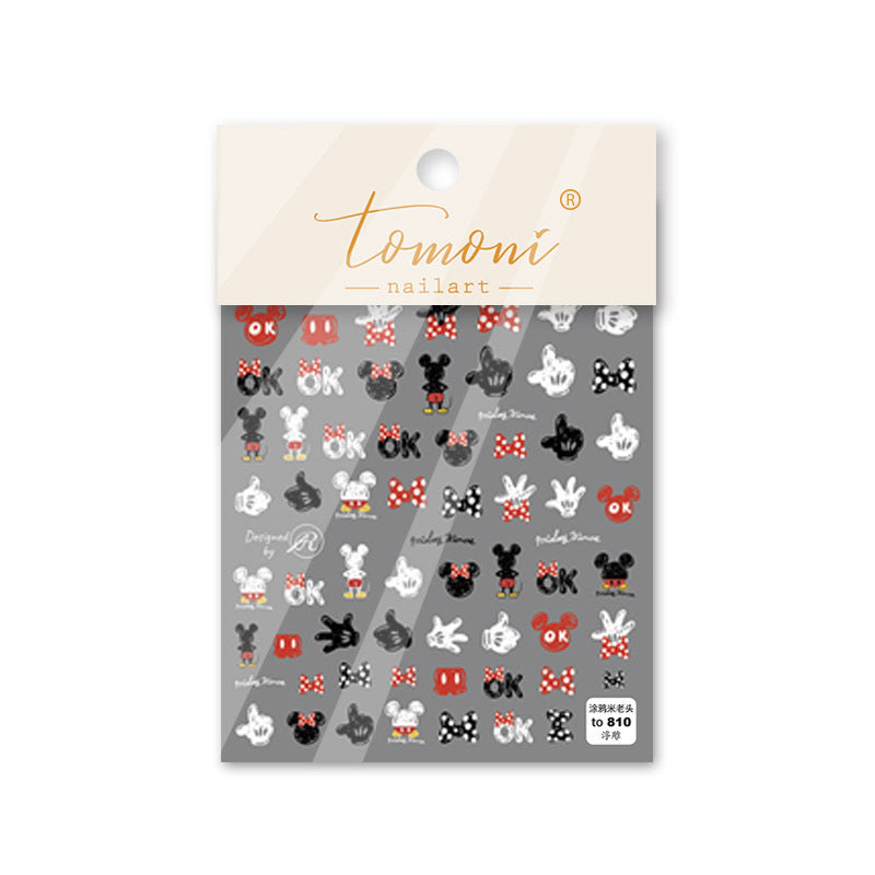 Holographic Pink Bunny Nail Stickers – 5D Embossed Cute Animal Set