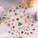 Winter Christmas Tree Nail Art Sticker 5D Embossed Three-dimensional Adhesive Christmas Ornament Nail Sticker SL